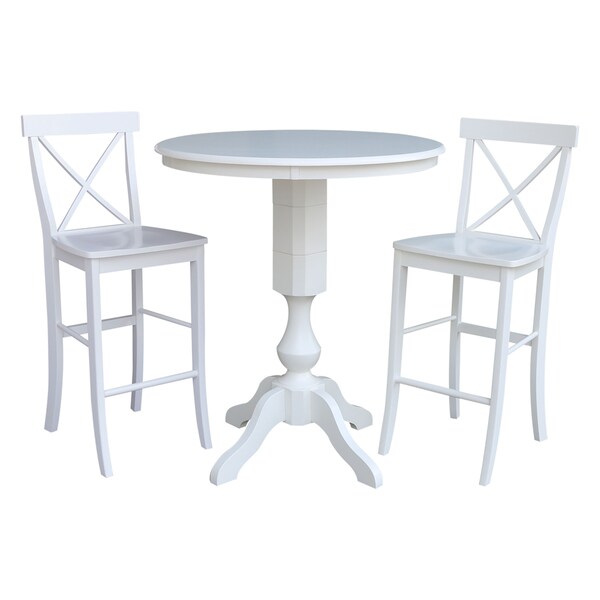 International Concepts Round 36 in Rd Pedestal Bar Height Table, 2 X